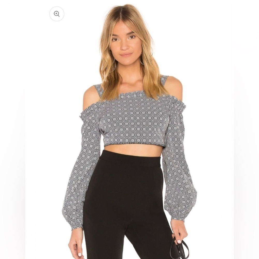Tularosa Printed Off the Shoulder in Tile Black, Size XS